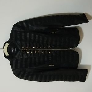 Drôle De Copine French Military Black Vegan Leather Jacket S/M